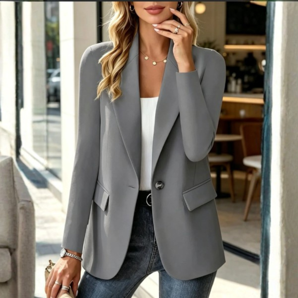 Lang blazer med reverskrave