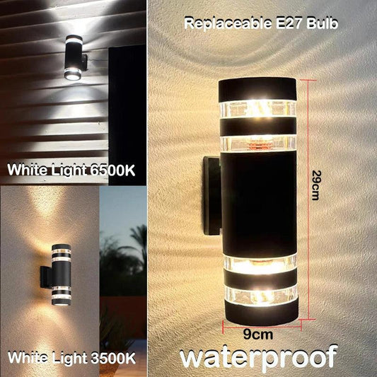 LumiBloc LED Udendørs Væglampe – Moderne IP65 Op & Ned Design med E27 Fatning