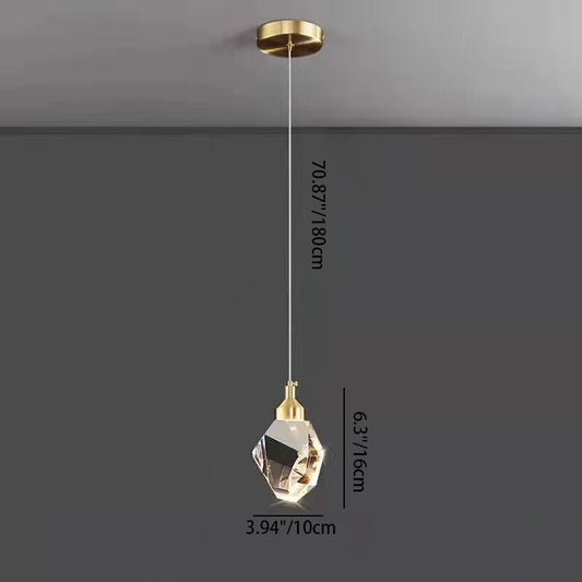 LumiJewel | Luksus Diamant Cube Krystal Jern LED Pendel Lys til Soveværelse
