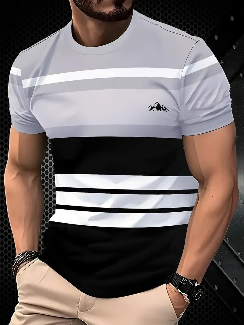 Zéphyr | T-shirt rayé élégant pour hommes pour un confort d'été - Image 4