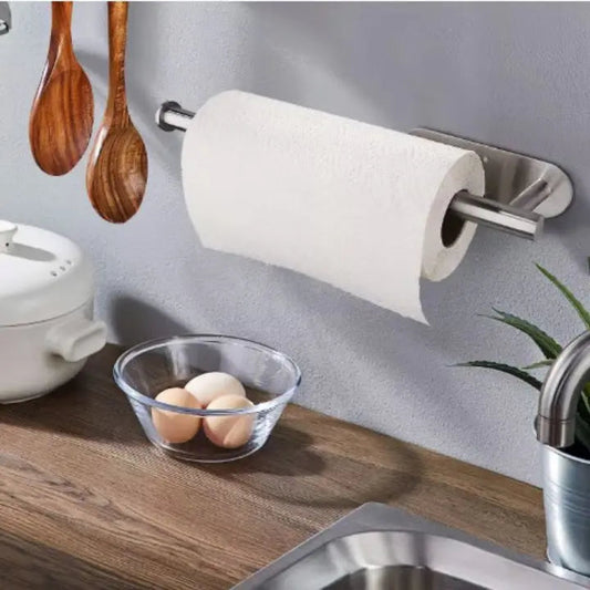 Marcelie | Elegant Vægmonteret Køkkenrulleholder – uden boring & pladsbesparende