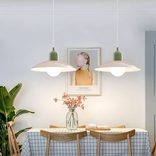 Marcelie | Moderne Macaron Bauhaus Pendelampe – Jernskærm