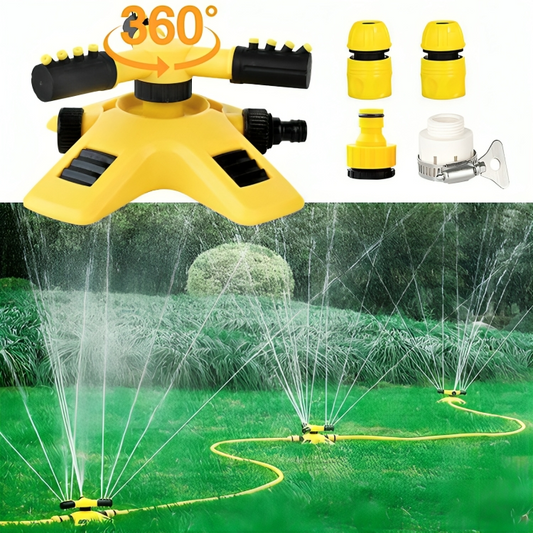 Marcelie | Rotationssprinkler til græsplæne | 360° dækning, vandbesparende teknologi & justerbar spray til effektiv havevanding