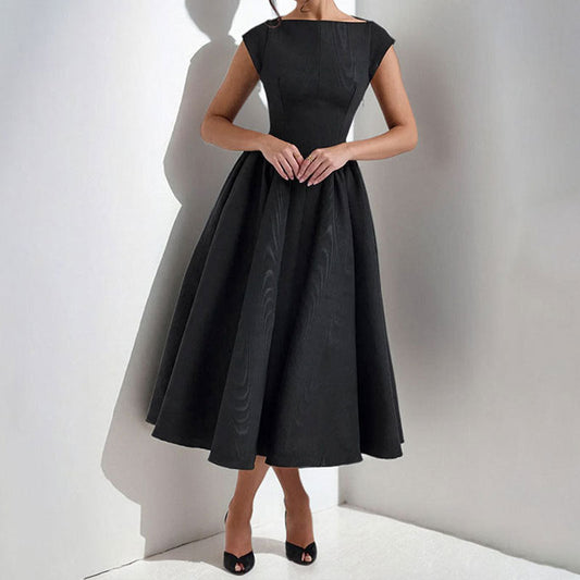 Image of Margrethe | Dame Ærmeløs A-Linje Midi Kjole