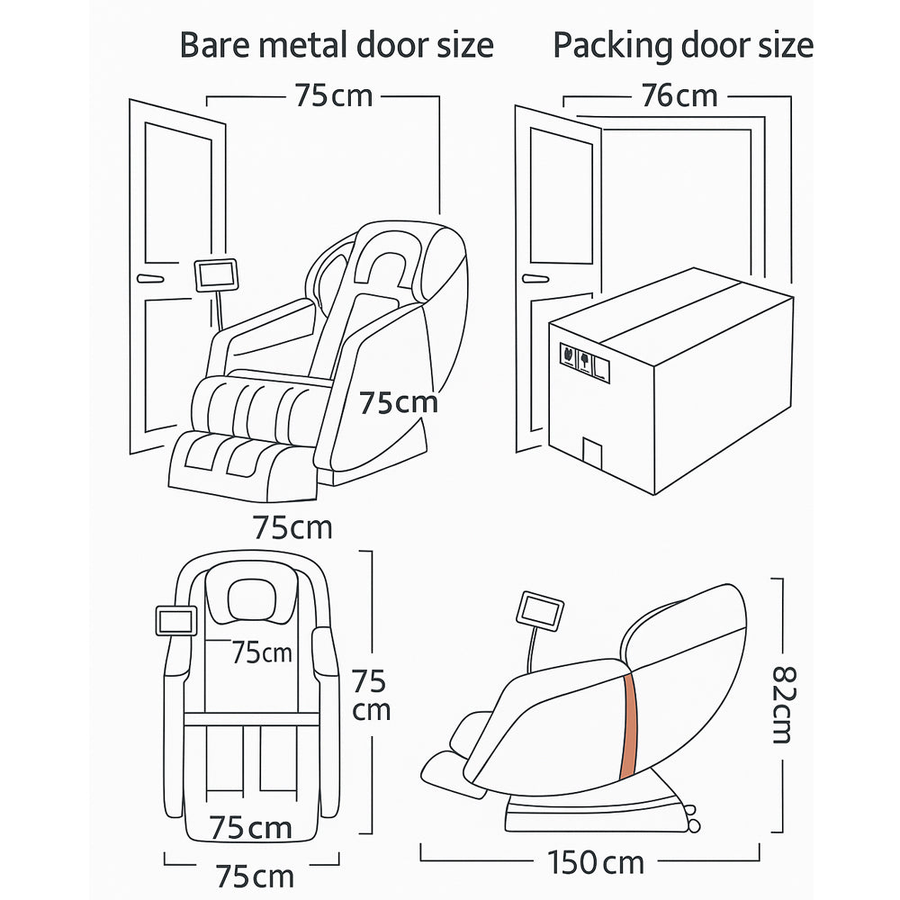 Massage Stol 8D - Zero Gravity og Varmebehandling - Model S9