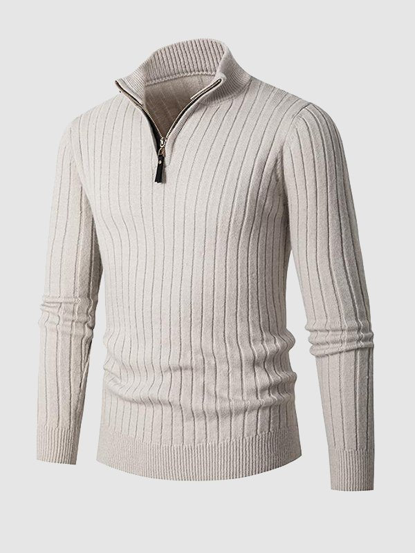 Ali | Pull à demi-zip côtelé pour homme - Image 1