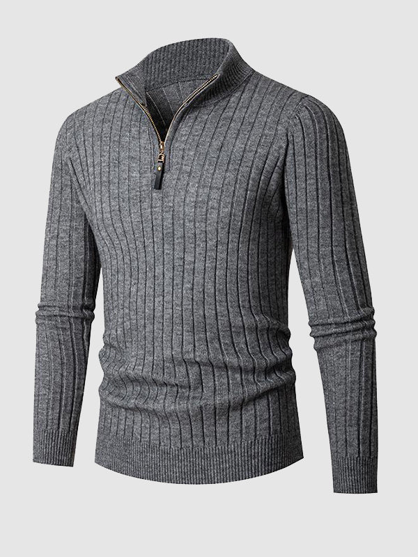 Ali | Pull à demi-zip côtelé pour homme - Image 10