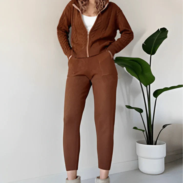Aziliz | Ensemble de détente pour femme avec sweat à capuche zippé décontracté - Image 3