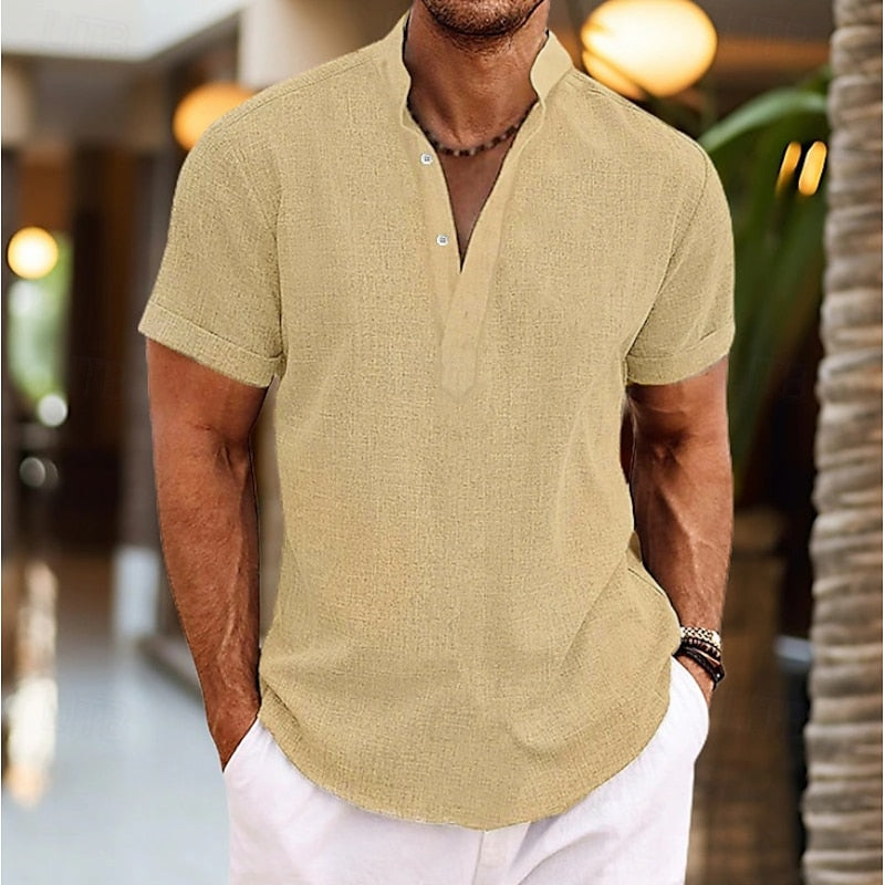 Charles | Chemise confortable à manches courtes en lin pour hommes - Image 9