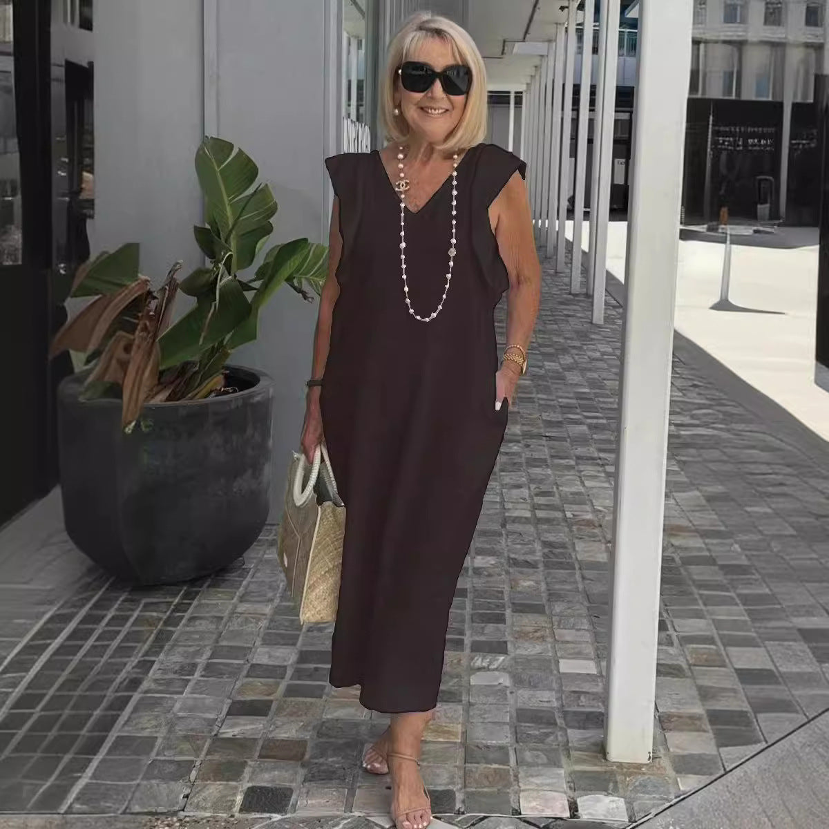 Faustine | Robe en lin sans manches élégante pour l'été - Image 21