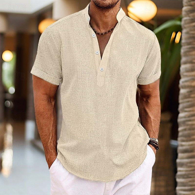 Charles | Chemise confortable à manches courtes en lin pour hommes - Image 6