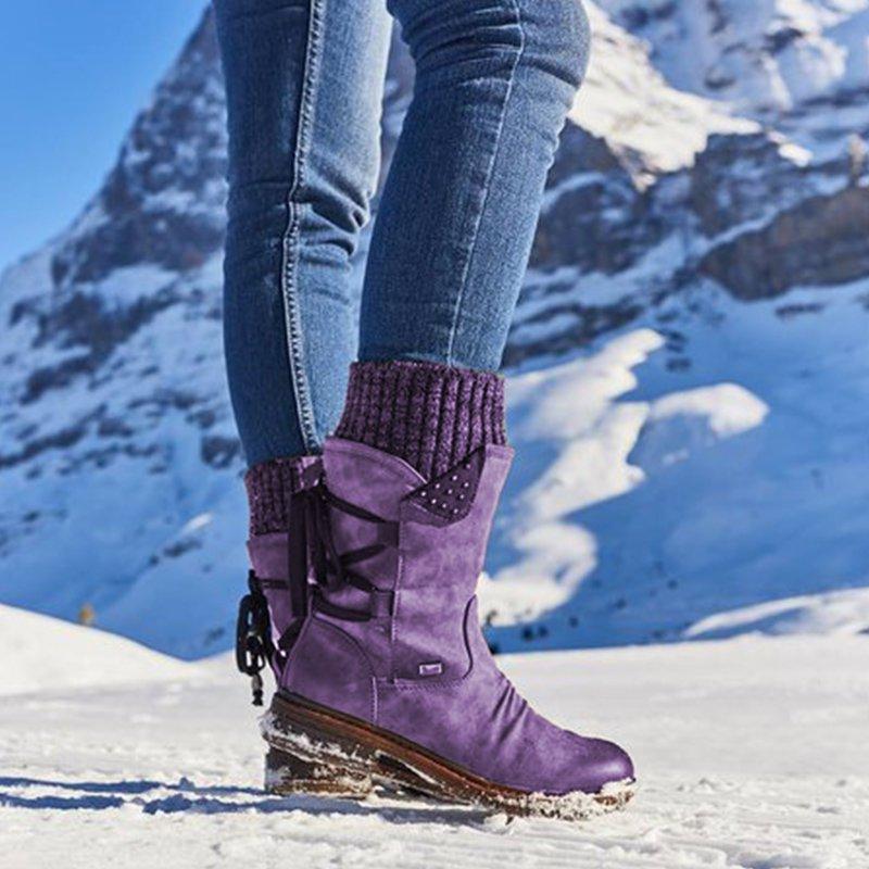 Coline | Bottes plates mi-mollet à lacets pour femmes - Image 11