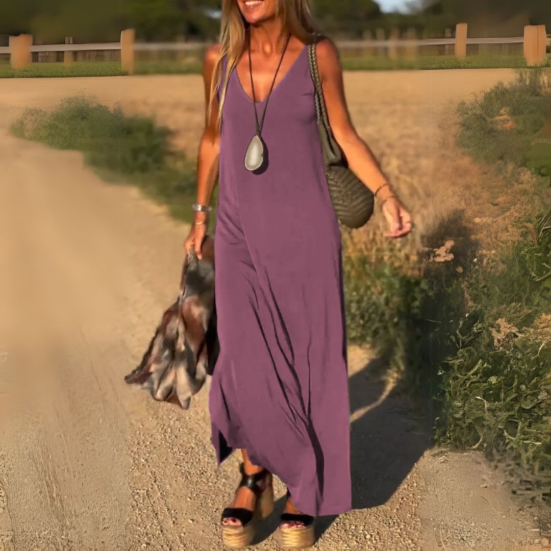 Émilienne | Robe longue élégante à col en V pour femmes - Image 6