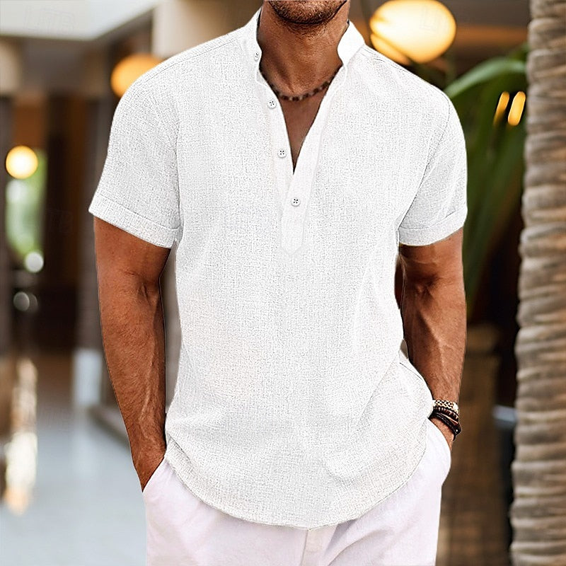 Charles | Chemise confortable à manches courtes en lin pour hommes - Image 3