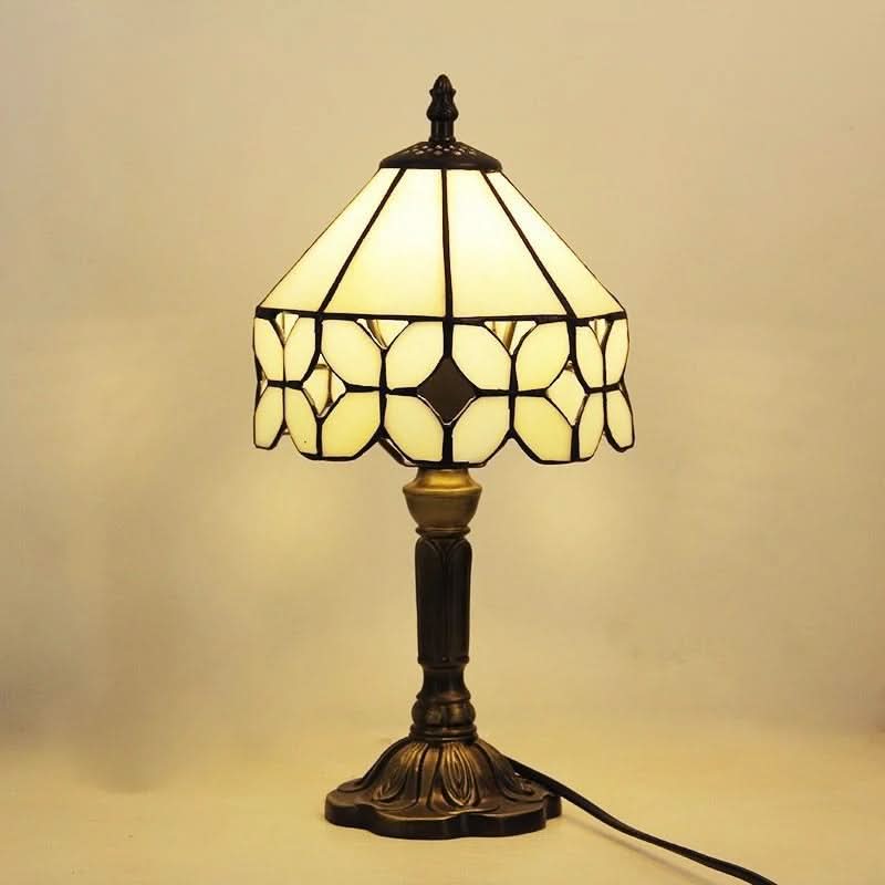 Retro Barok Tiffany Glas LED Bordlampe E27