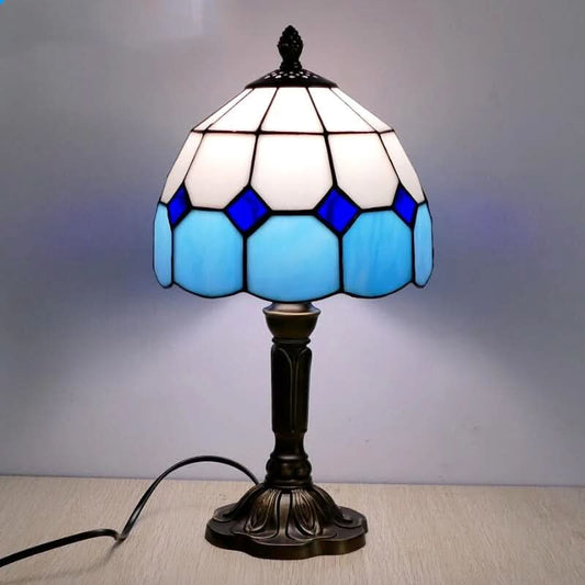 Retro Barok Tiffany Glas LED Bordlampe E27