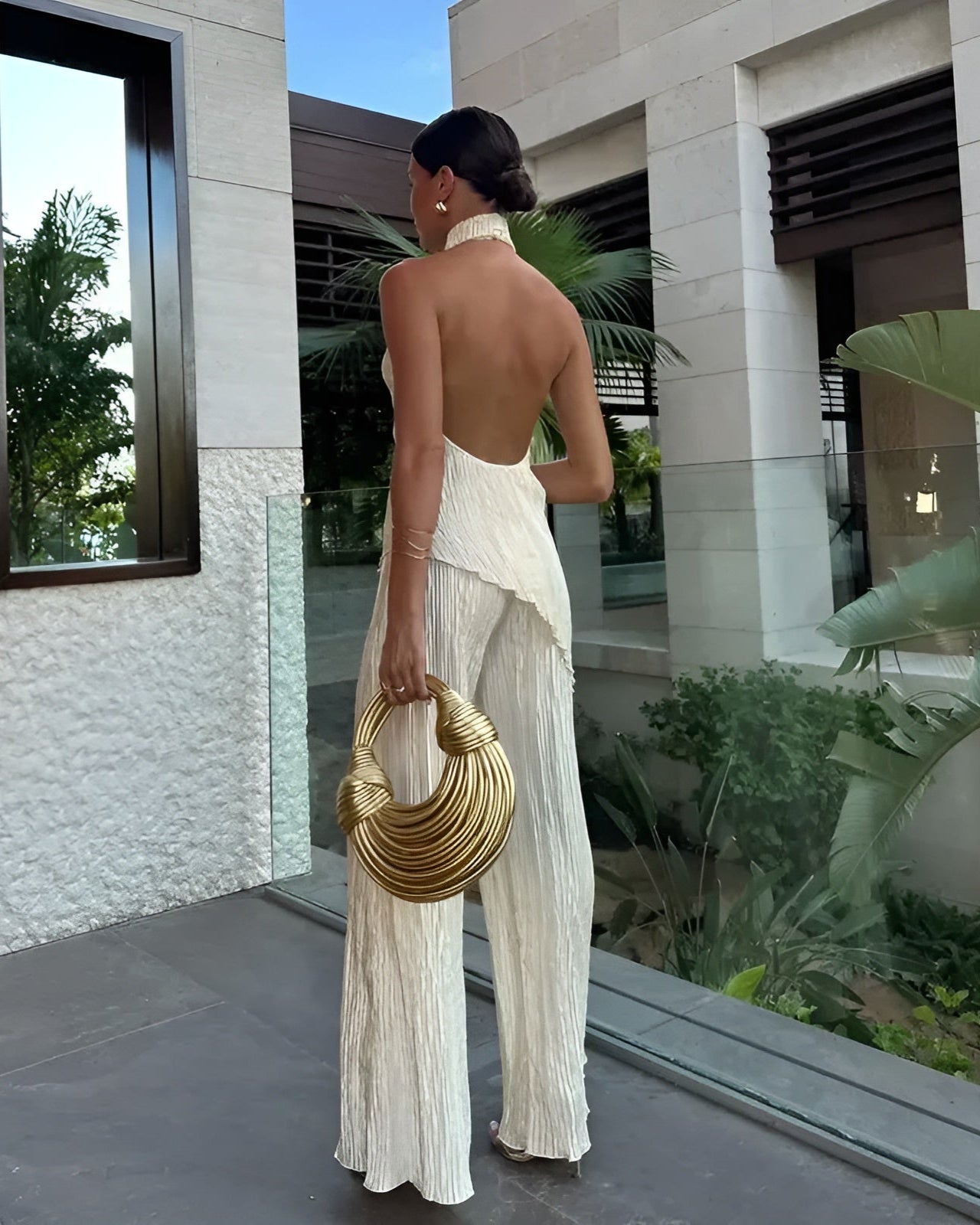 Janine | Combinaison asymétrique élégante avec dos nu pour femmes - Image 4