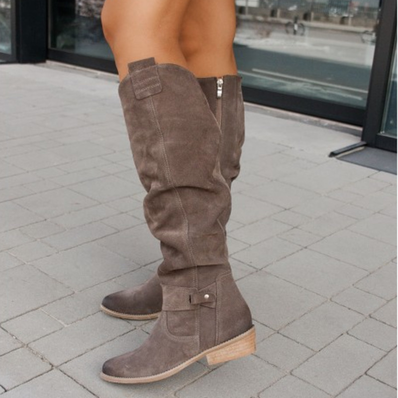 Amandine | Bottes hautes en daim avec boucles - Image 4