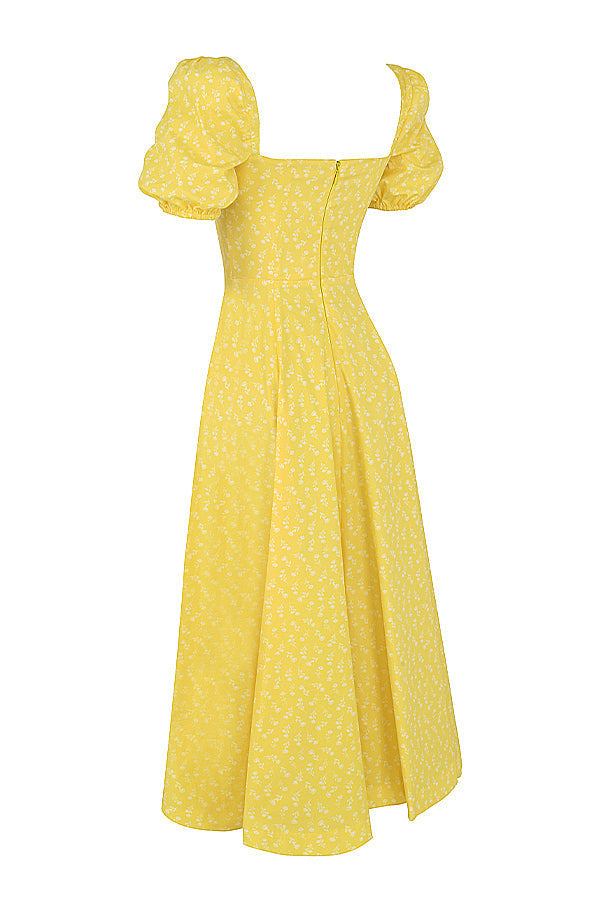 Maëlle | Enchanting Puff Sleeve Midi Dress - Image 15