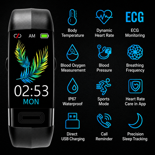 Smartwatch | Sundhedsmåling | EKG, Blodtryk & Søvnsporing | Vitaro