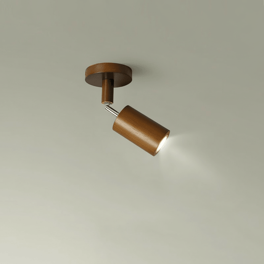 Solid Træ LED Loftlampe Justerbar