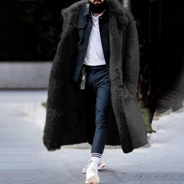 Nazim | Manteau Long Homme en Fausse Fourrure Shearling - Image 1