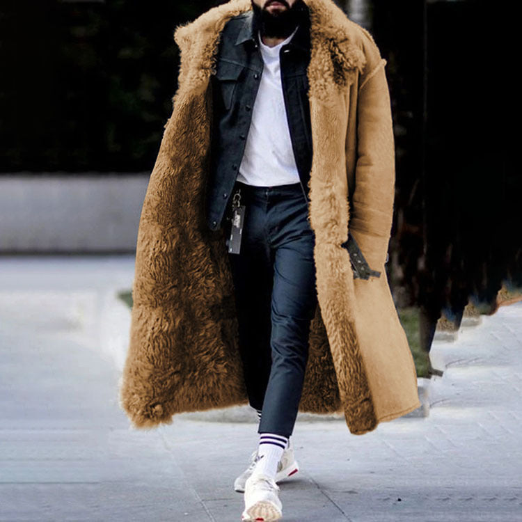 Nazim | Manteau Long Homme en Fausse Fourrure Shearling - Image 3