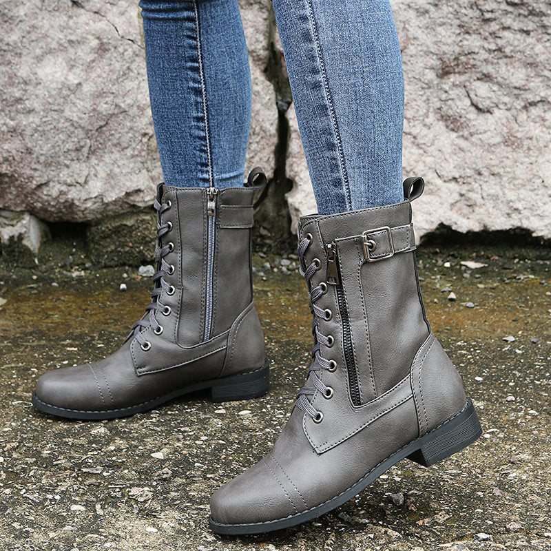 Mélyne | Bottes Combat à Lacets pour Femmes - Bottines - Image 4