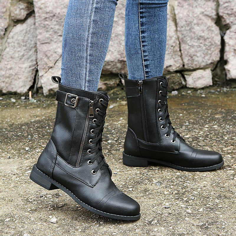 Mélyne | Bottes Combat à Lacets pour Femmes - Bottines - Image 5