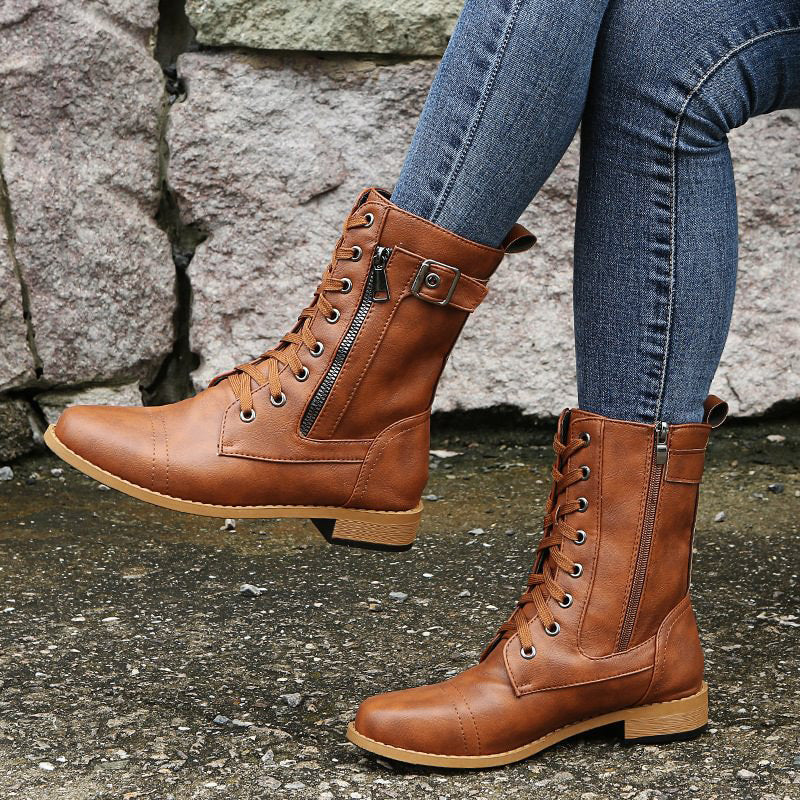 Mélyne | Bottes Combat à Lacets pour Femmes - Bottines - Image 6
