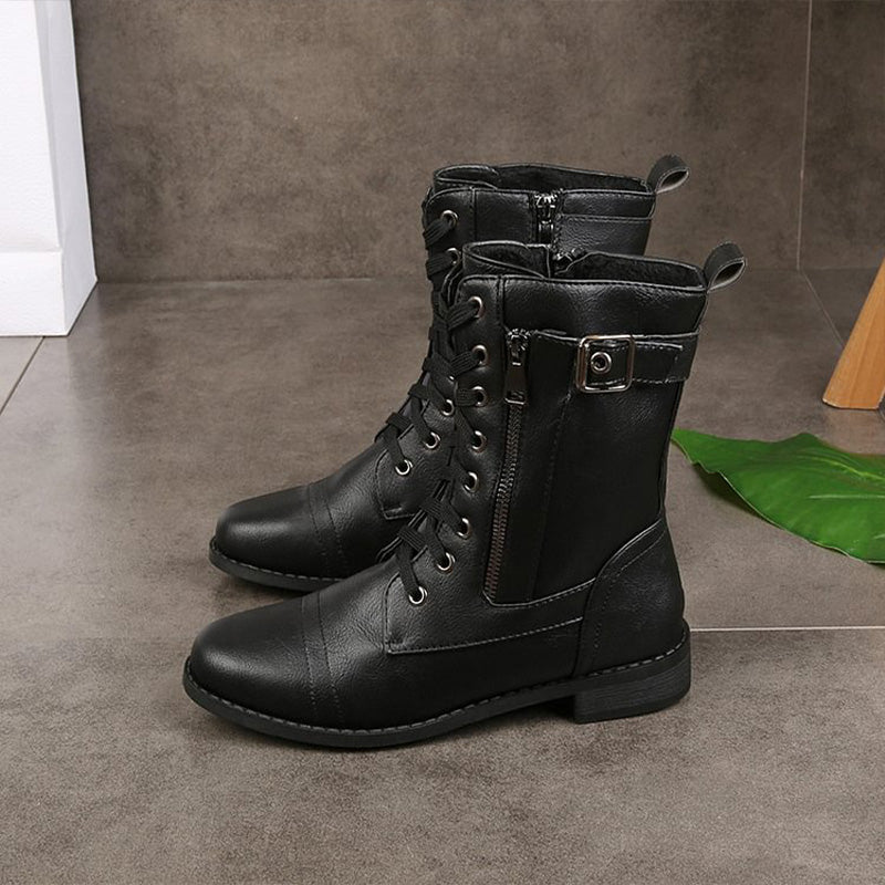 Mélyne | Bottes Combat à Lacets pour Femmes - Bottines - Image 7