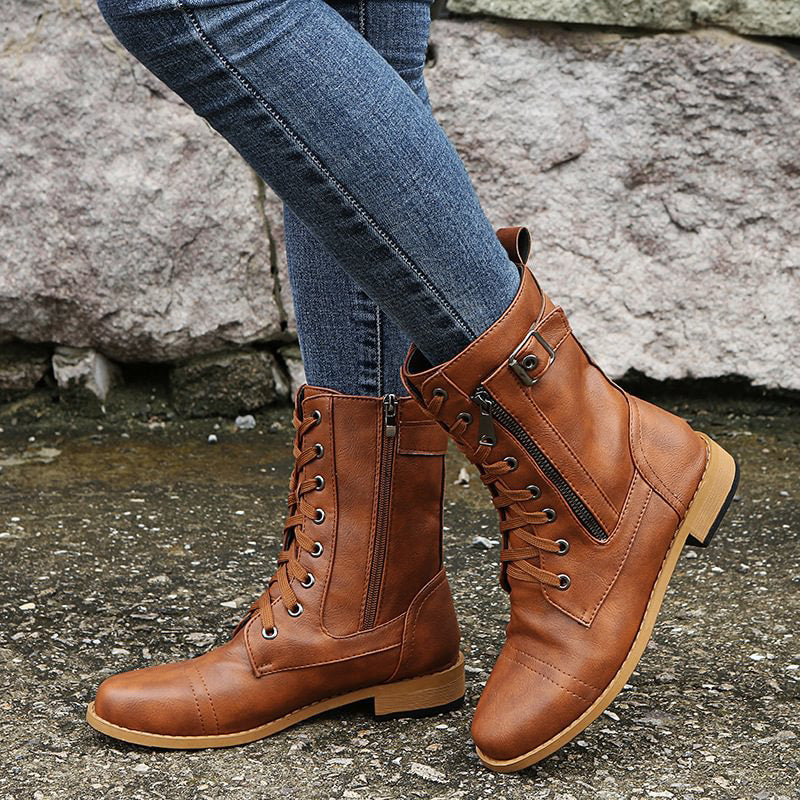 Mélyne | Bottes Combat à Lacets pour Femmes - Bottines - Image 9