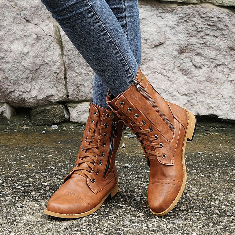 Mélyne | Bottes Combat à Lacets pour Femmes - Bottines - Image 10