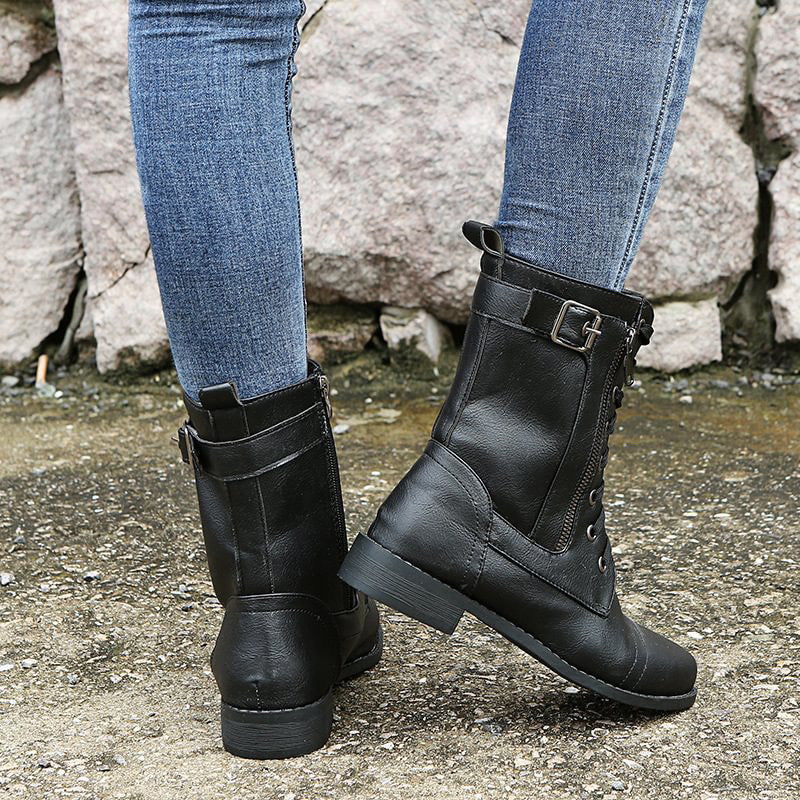 Mélyne | Bottes Combat à Lacets pour Femmes - Bottines - Image 13