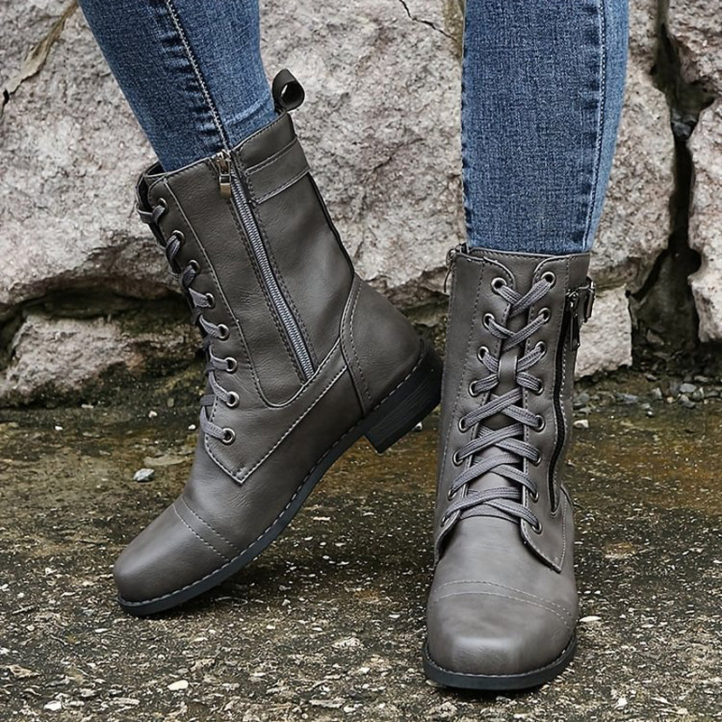 Mélyne | Bottes Combat à Lacets pour Femmes - Bottines - Image 14