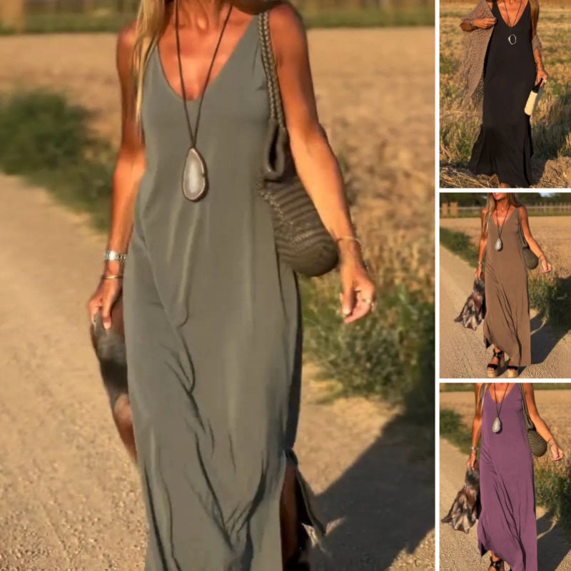 Émilienne | Robe longue élégante à col en V pour femmes - Image 8