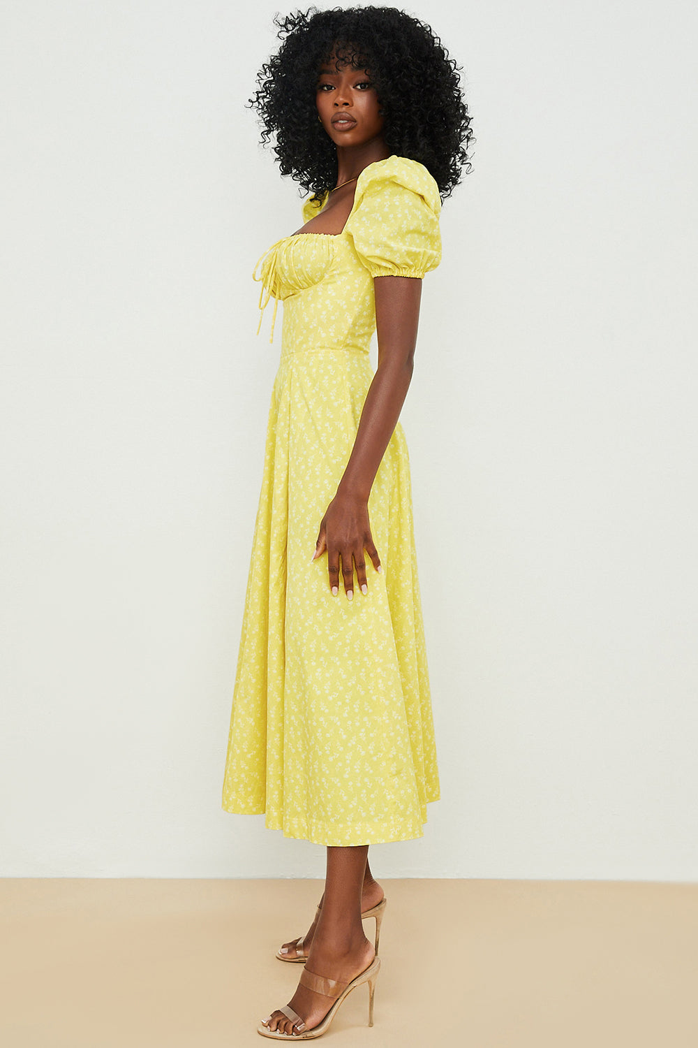 Maëlle | Enchanting Puff Sleeve Midi Dress - Image 13