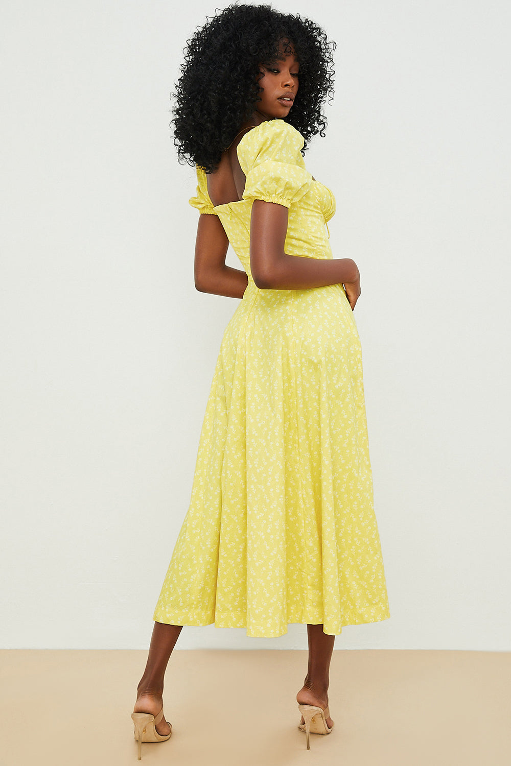 Maëlle | Enchanting Puff Sleeve Midi Dress - Image 12
