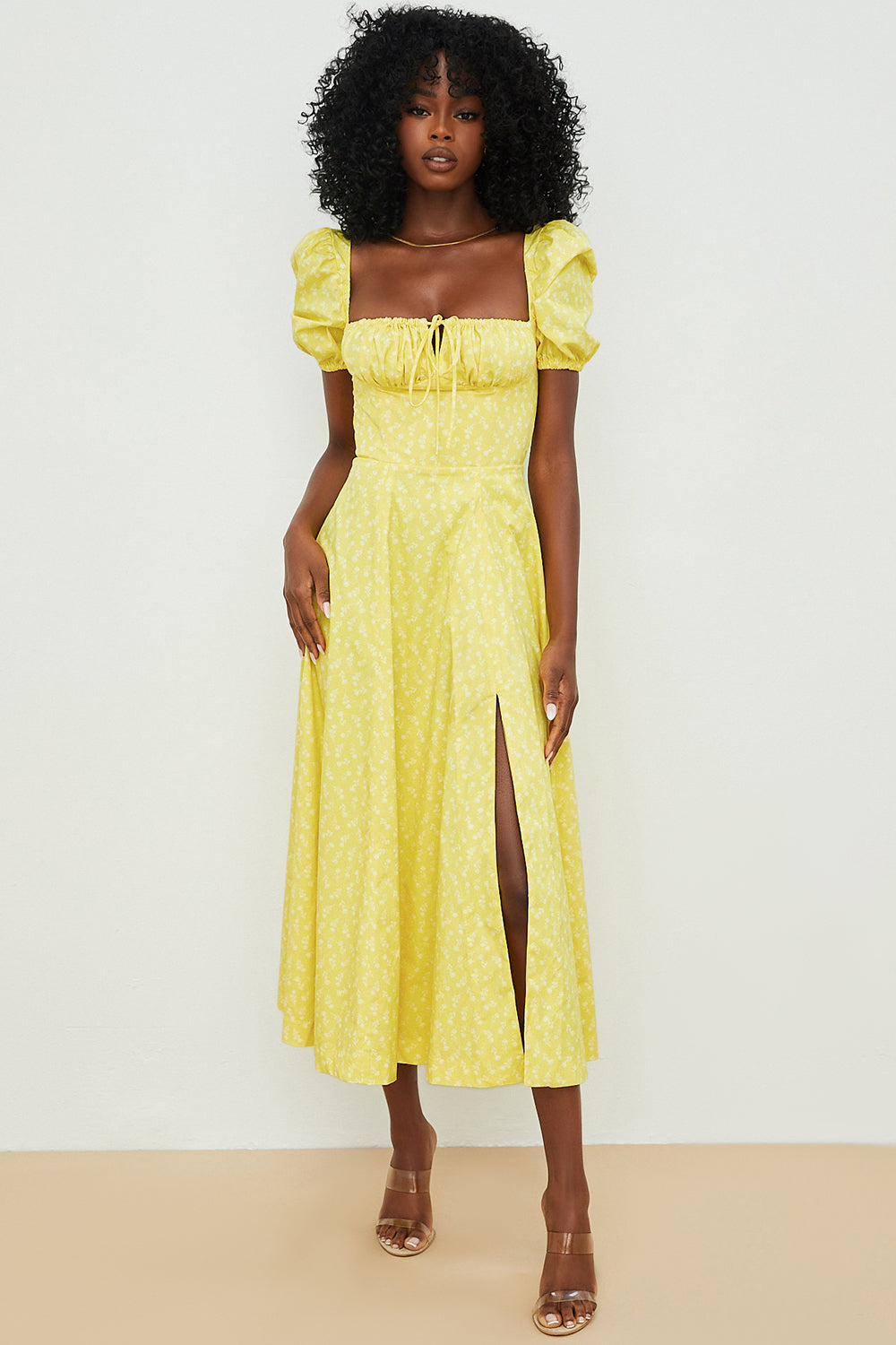 Maëlle | Enchanting Puff Sleeve Midi Dress - Image 11