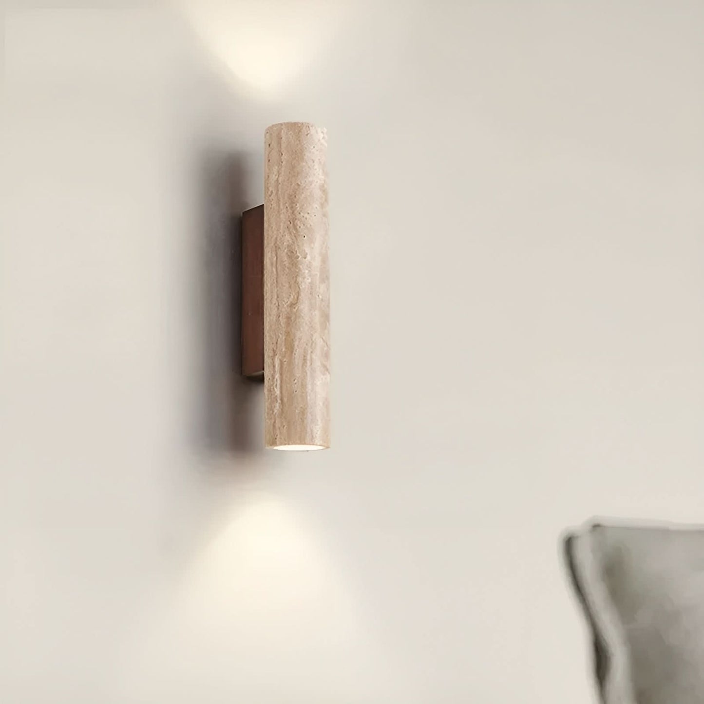 Travertin LED Væglampe – Wabi-Sabi Stil Lampe