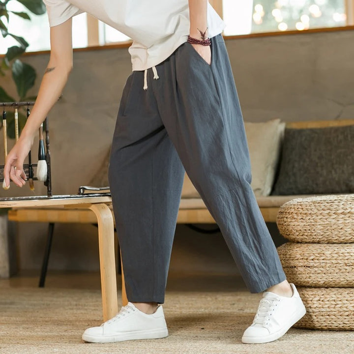 Gianni | Pantalon en coton minimaliste pour un confort sans faille - Image 3