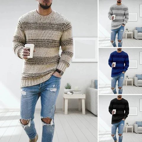 Rudy | Pull rayé à col rond pour homme - Image 2