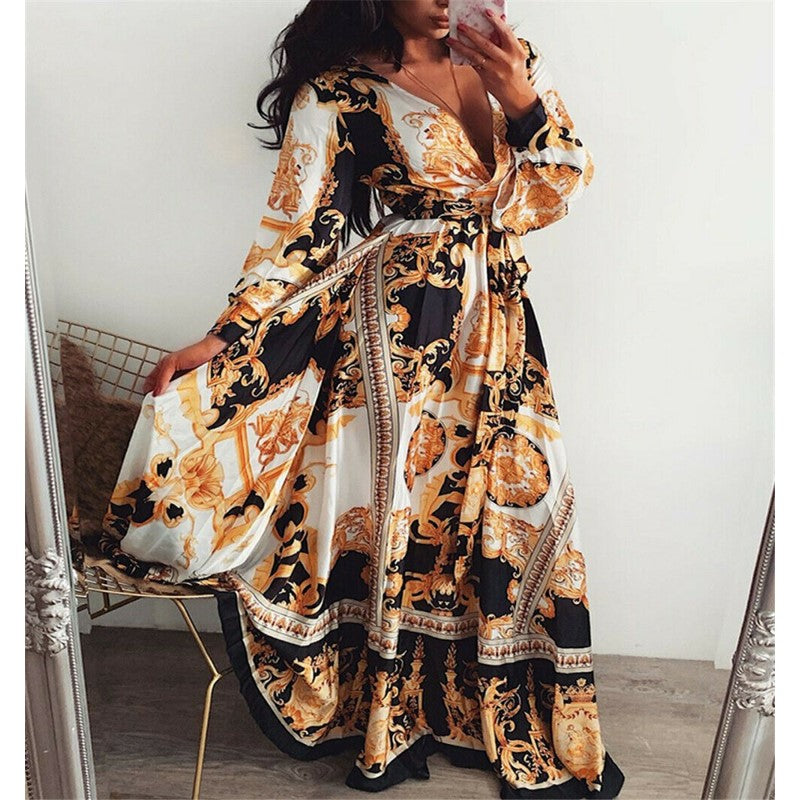 Lina | Robe longue chic à imprimé bohème pour femmes - Image 8