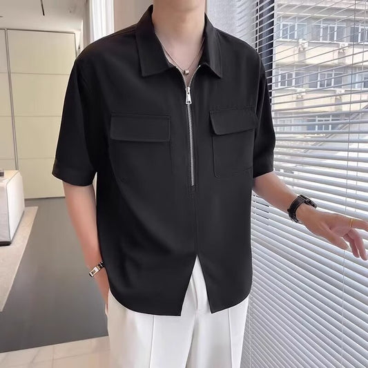 Cyrille | Chemise Décontractée Zippée pour Homme - Image 1