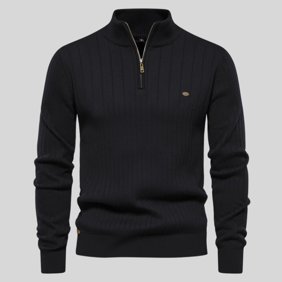 Marin | Pull à Col Zippé Homme - Image 1