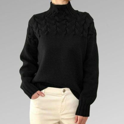 Jacinthe | Pull Femme Col Roulé Tricot Câble - Image 3