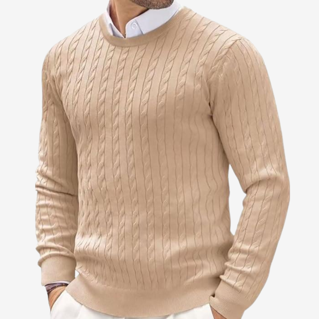 Noël | Pull Homme Col Rond Tricot Câbles - Image 5