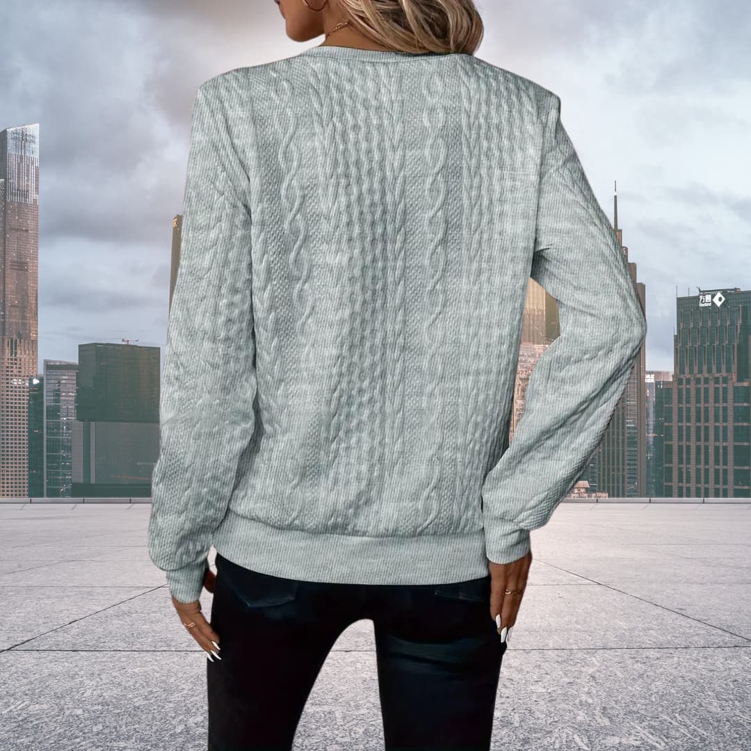 Lamia | Pull zippé en maille torsadée pour femme - Image 11