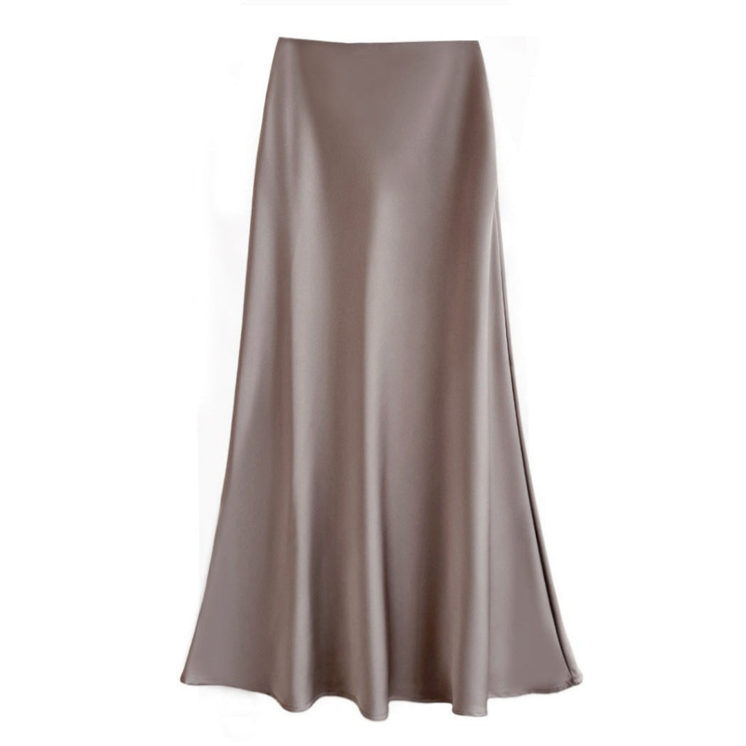 Mélissa | Jupe midi élégante en satin pour femmes - Image 1