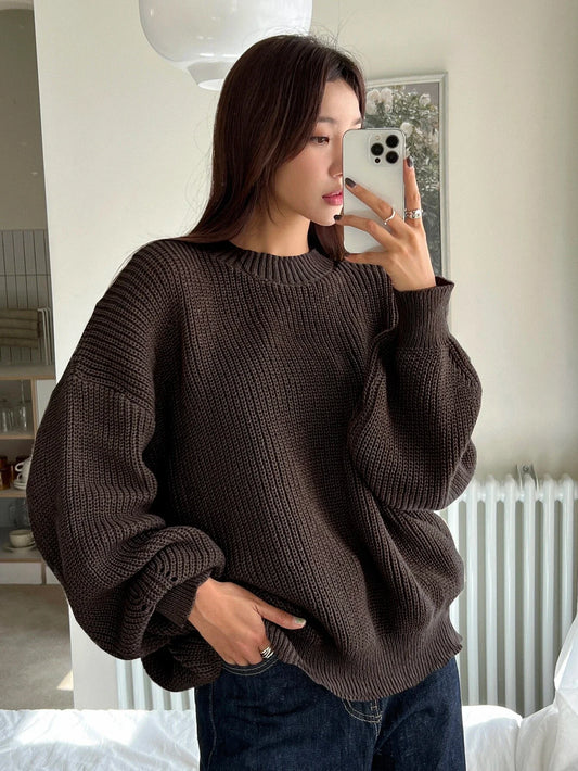 Élina | Pull ample à col rond pour femme - Image 1